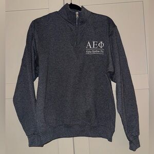 Alpha Epsilon Phi (AEPhi) Dark Gray Zip-Up Sweater
